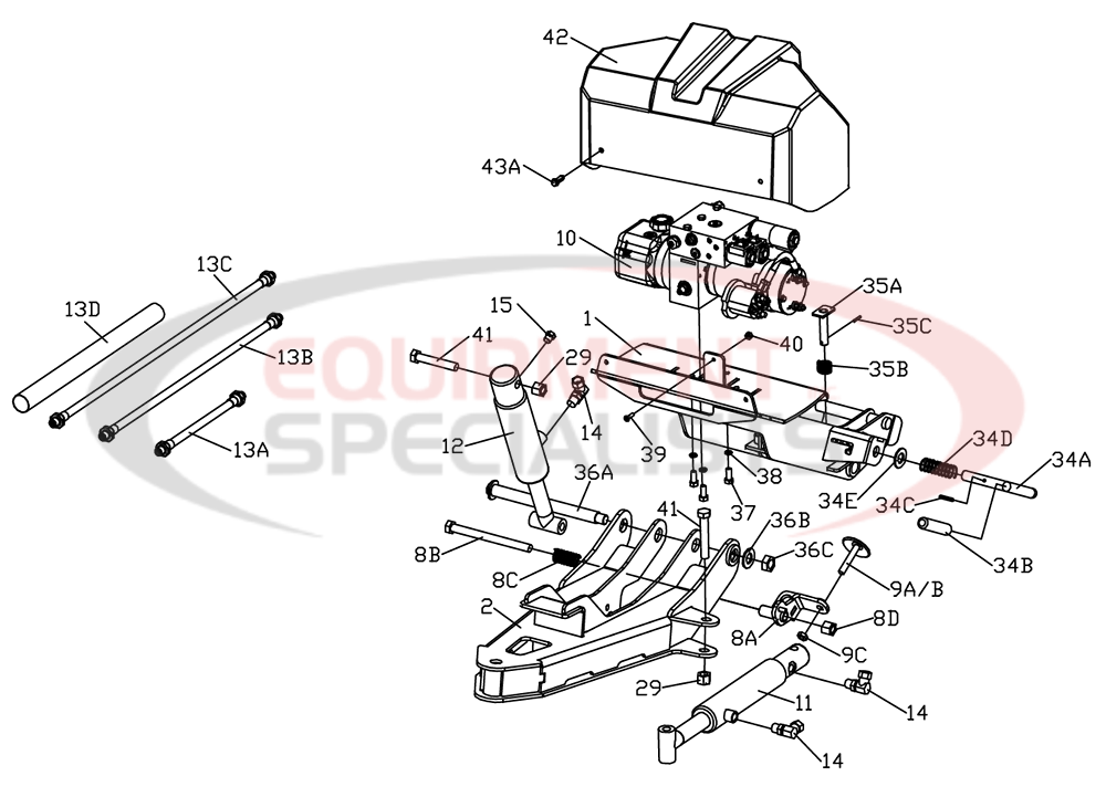 BOSS ATV UTV Mid Size A Frame and Lift Frame Diagram Breakdown Diagram