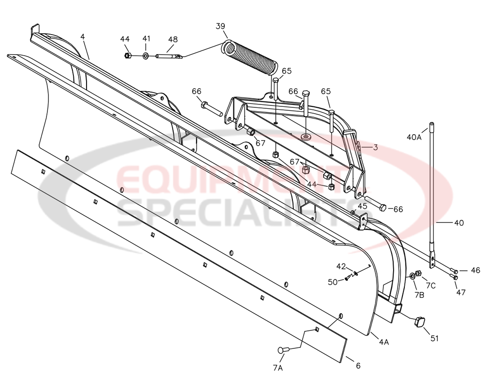 BOSS UTV Straight Snow Plow Moldboard Diagram Breakdown Diagram