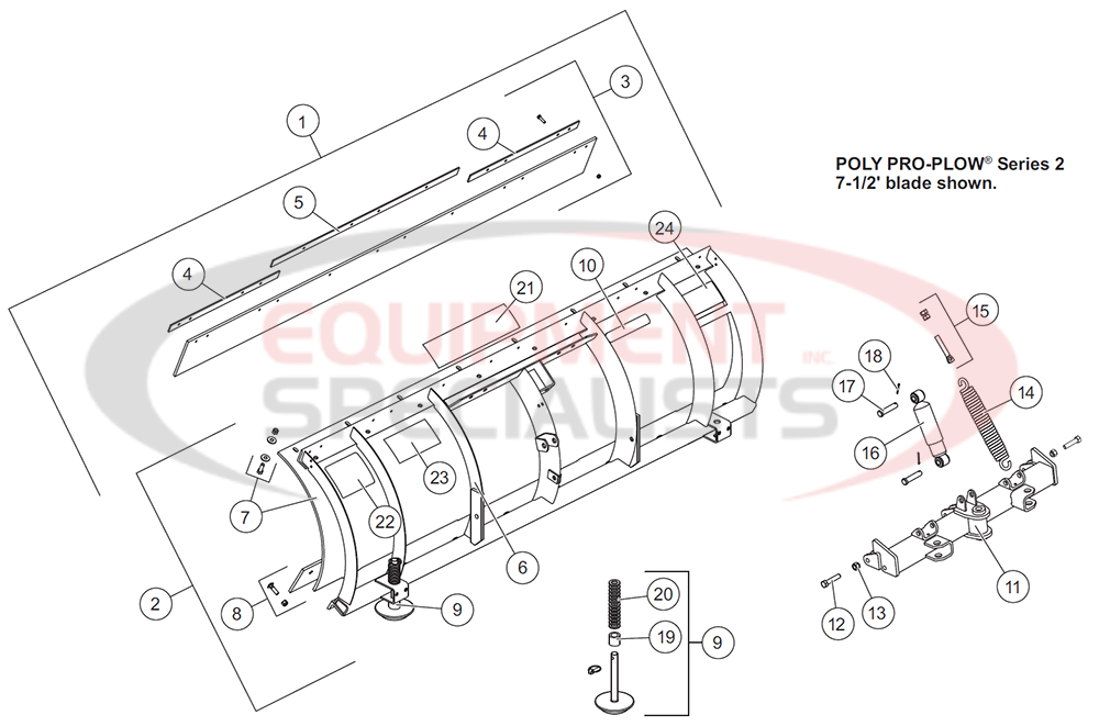 Western Ultramount 2 Pro Plow Moldboard Diagram Breakdown Diagram