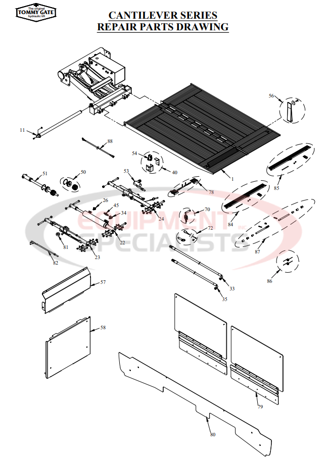 Tommy Gate Cantilever series Lift Gates Diagram Breakdown Diagram