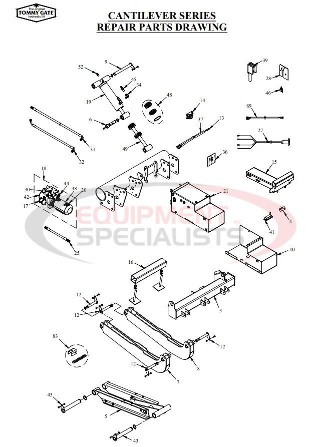 Tommy Gate Cantilever Lift Gate Diagram 2 Breakdown Diagram