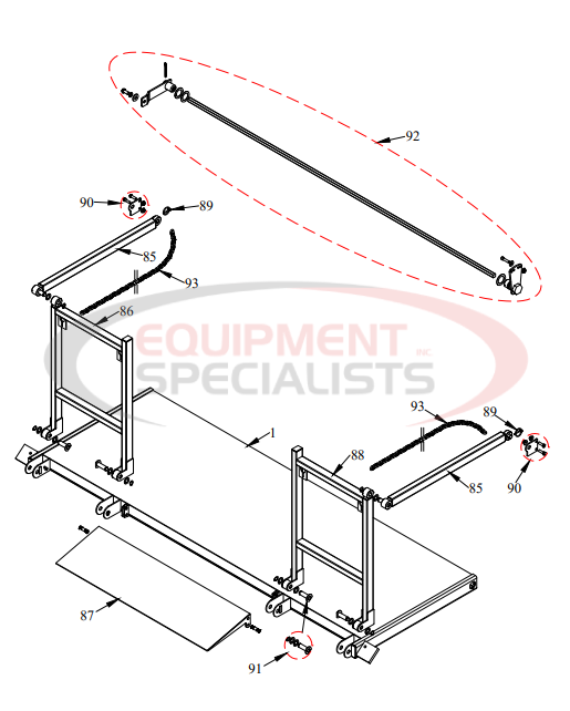 Tommy Gate Railgate 1600-2000 diagram 2 Breakdown Diagram