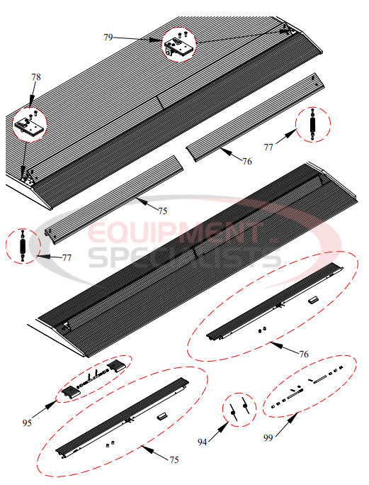 Tommy Gate Railgate 1600-2000 Diagram 3 Breakdown Diagram