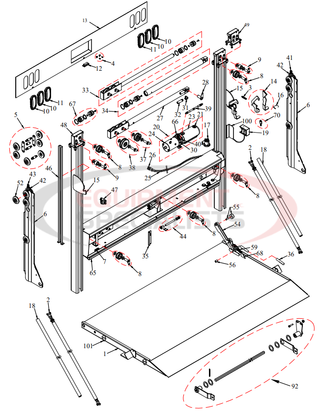 Tommy Gate Railgate 2500-3000 models Breakdown Diagram
