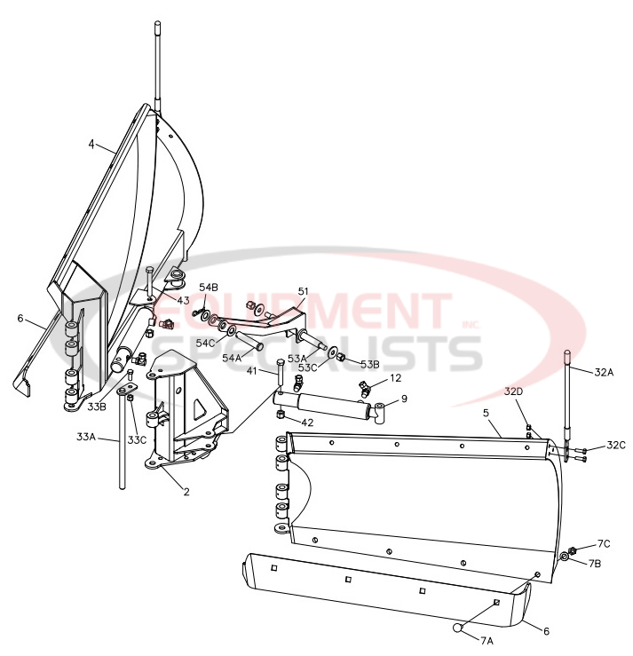 BOSS ATV-VXT MOLDBOARD Diagram Breakdown Diagram