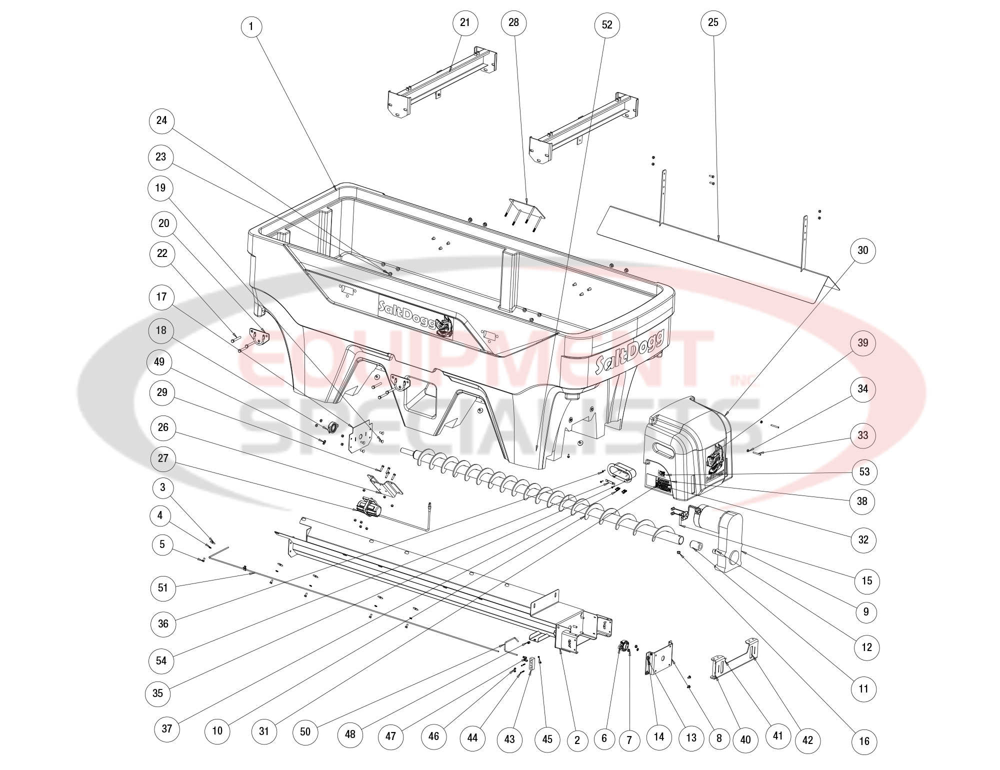 BUYERS PRO 2500 AUGER HOPPER Diagram Breakdown Diagram