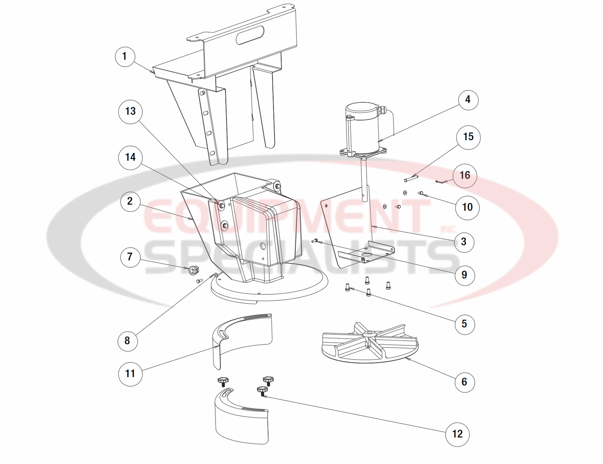 BUYERS PRO SERIES CHUTE Diagram Breakdown Diagram