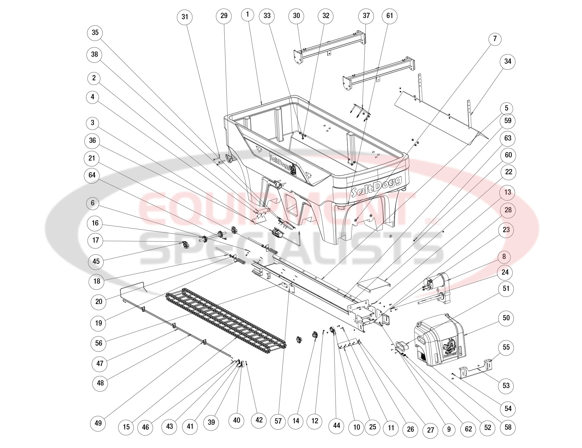 BUYERS PRO 1500/2000/2500CH HOPPER Diagram Breakdown Diagram