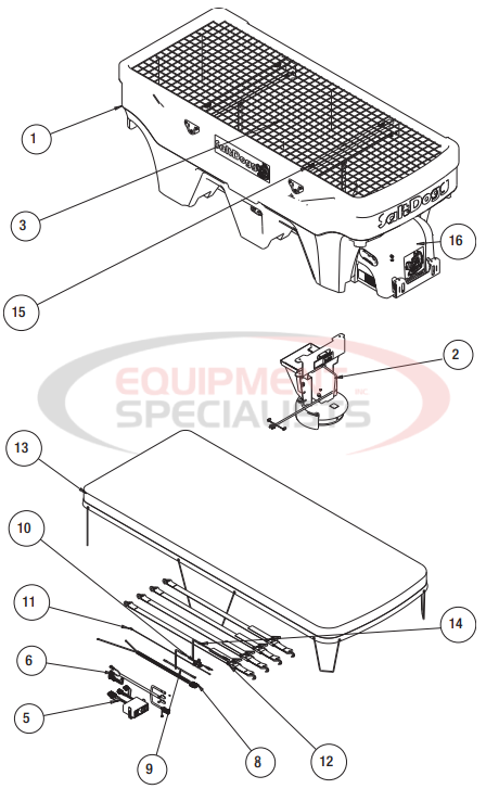 BUYERS PRO SERIES CH HOPPER/CHUTE/TARP Diagram Breakdown Diagram