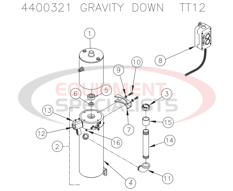 Thieman 4400321 Gravity Down Diagram Breakdown Diagram