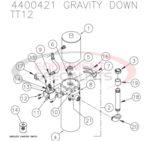 Thieman 4400421 Gravity Down Breakdown Diagram