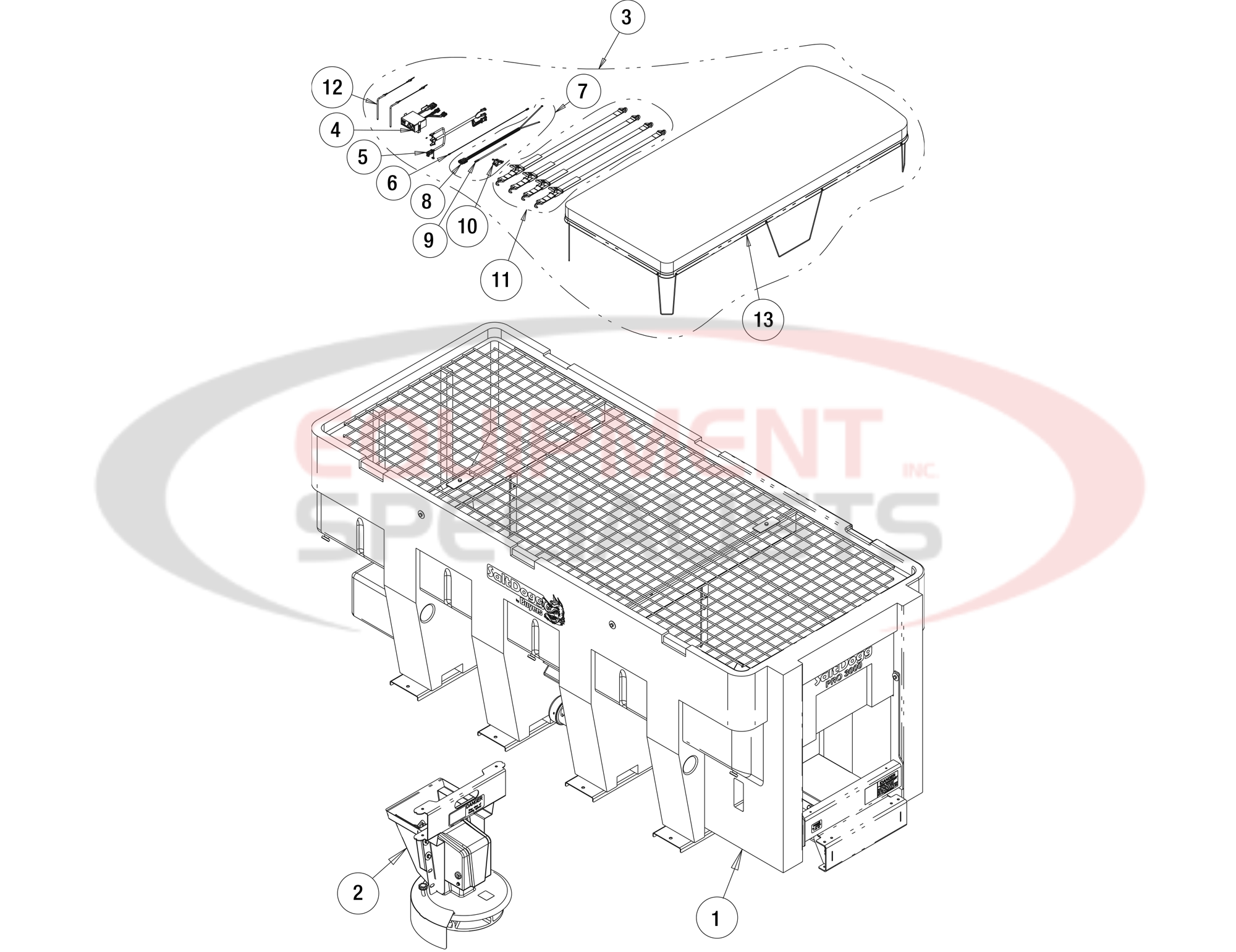 BUYERS PRO 3000 AUGER MAIN Diagram Breakdown Diagram