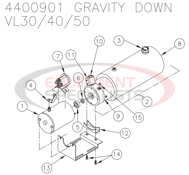 Thieman 4400901 Gravity Down Diagram Breakdown Diagram