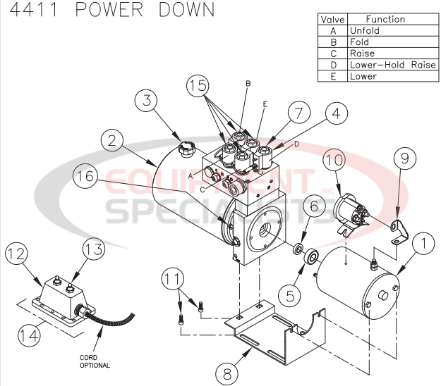 Thieman 4411 Power Down Breakdown Diagram