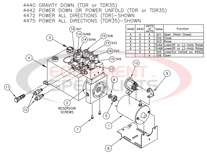 Thieman 4440 Gravity Down 4442 Power Down 4472/4475 Power All Diagram Breakdown Diagram