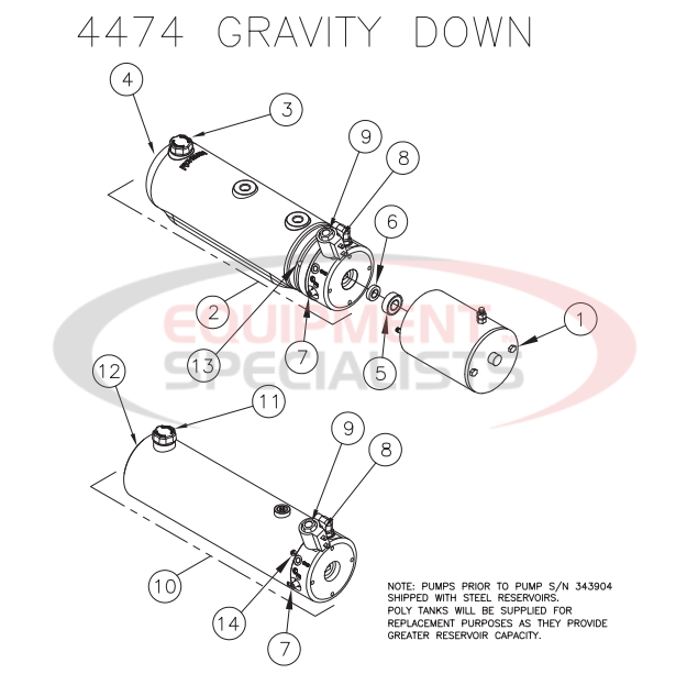 Thieman 4474 Gravity Down Breakdown Diagram