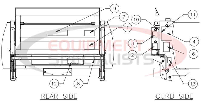 Thieman Decals Pickup and Service Body Diagram Breakdown Diagram