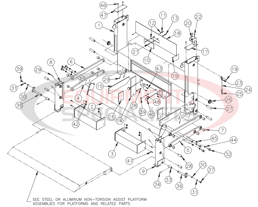 Thieman Undercarriage w/no torsion assist pickup/service body Diagram Breakdown Diagram