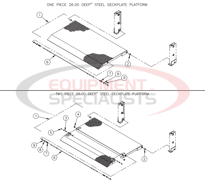 Thieman Steel Deckplate Platforms w/no Torsion Assist pickup service body Diagram Breakdown Diagram