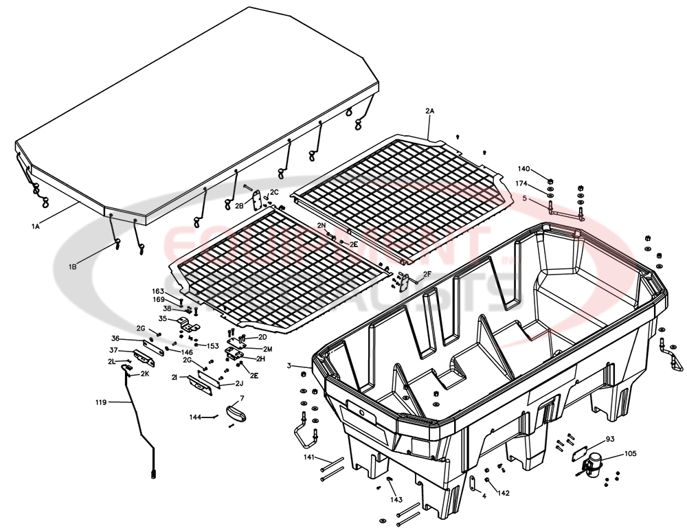 VBX8000 & VBX 9000 HOPPER ASSEMBLY Diagram Breakdown Diagram