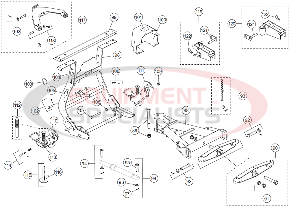 Western Ultramount 2 Pro Plow Liftframe and A Frame Diagram Breakdown Diagram