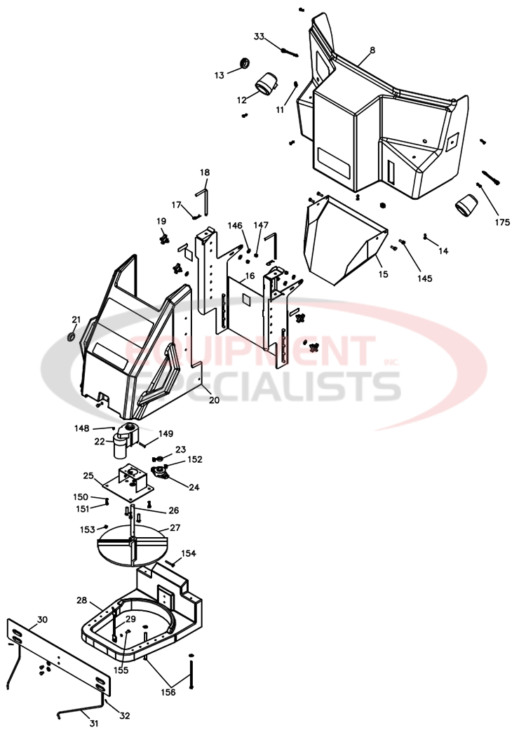 VBX8000 & VBX9000 CHUTE ASSEMBLY Diagram Breakdown Diagram