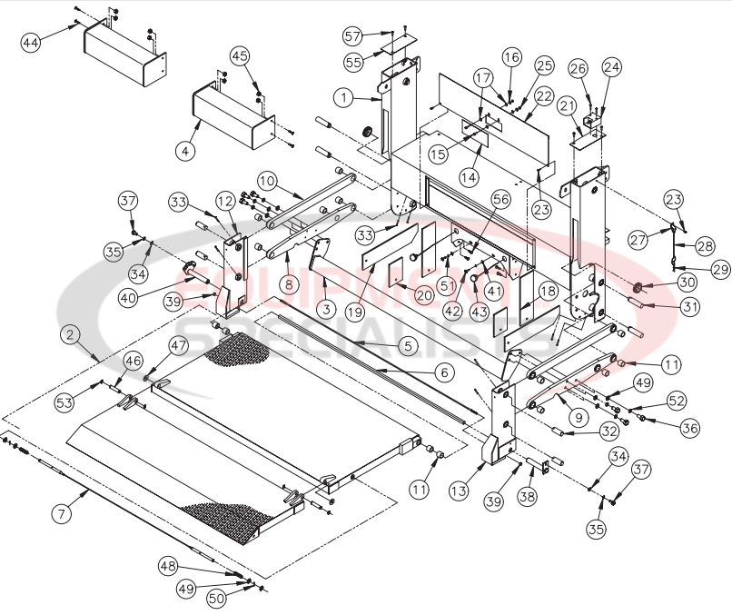 Thieman Steel 42" Deep Platforms w/Torsion Assist Pickup Service Body Diagram Breakdown Diagram