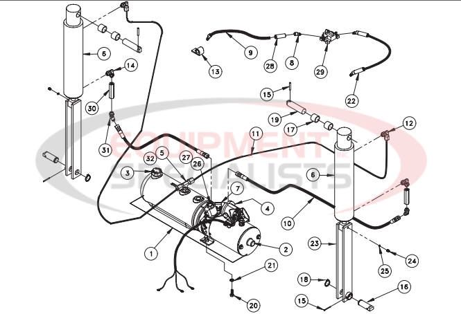 Thieman TT16 Pump & Cylinder Assembly Breakdown Diagram