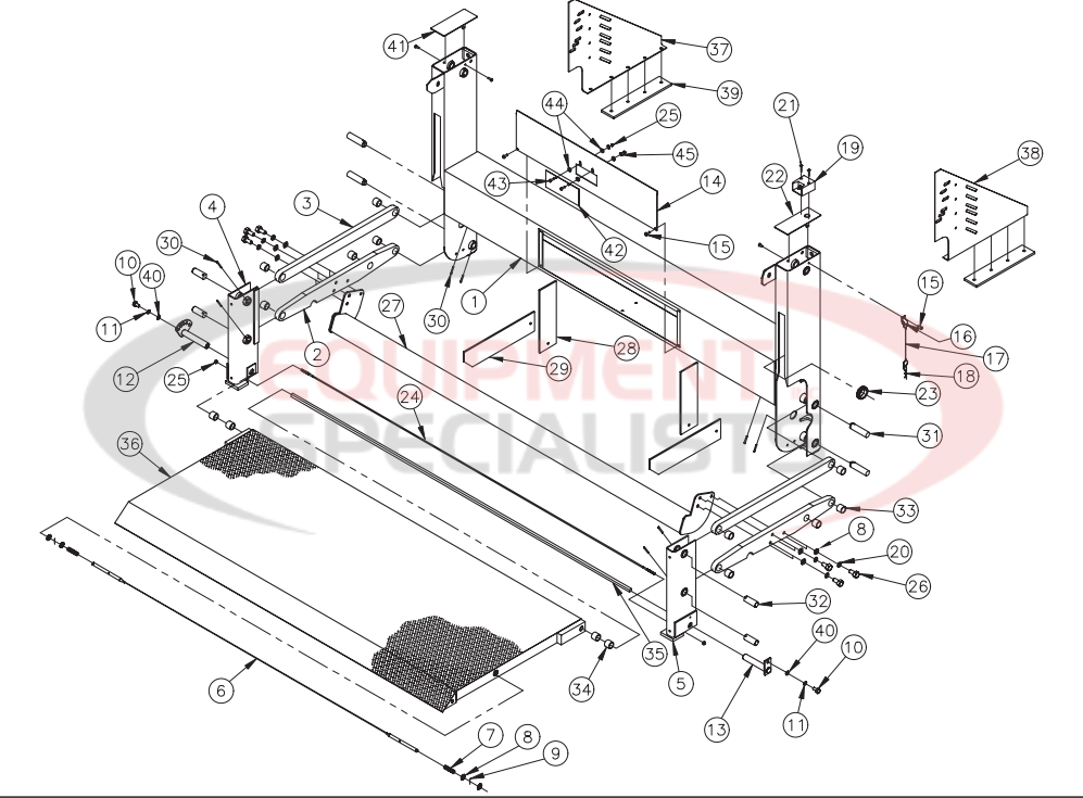 Thieman TT16 Undercarriage & Platform Assembly Breakdown Diagram