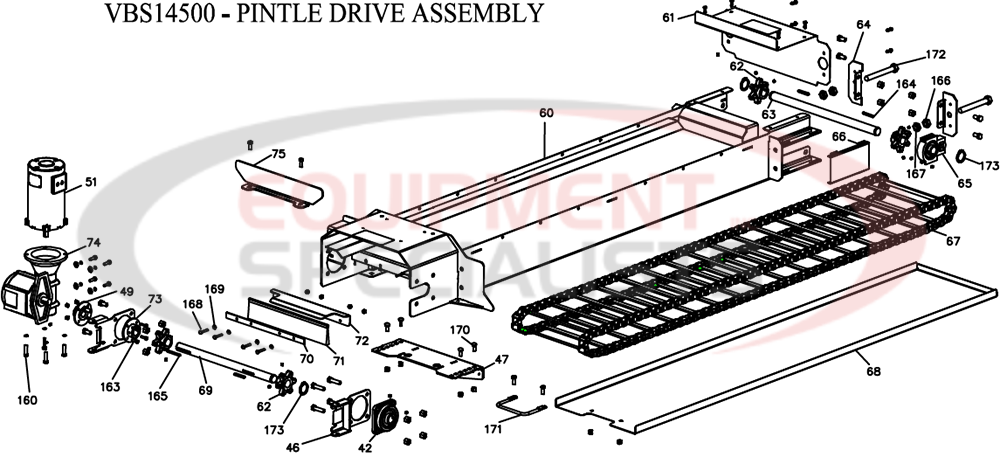 VBX6500 VBX8000 & VBX9000 PINTLE CHAIN ASSEMBLY Diagram Breakdown Diagram