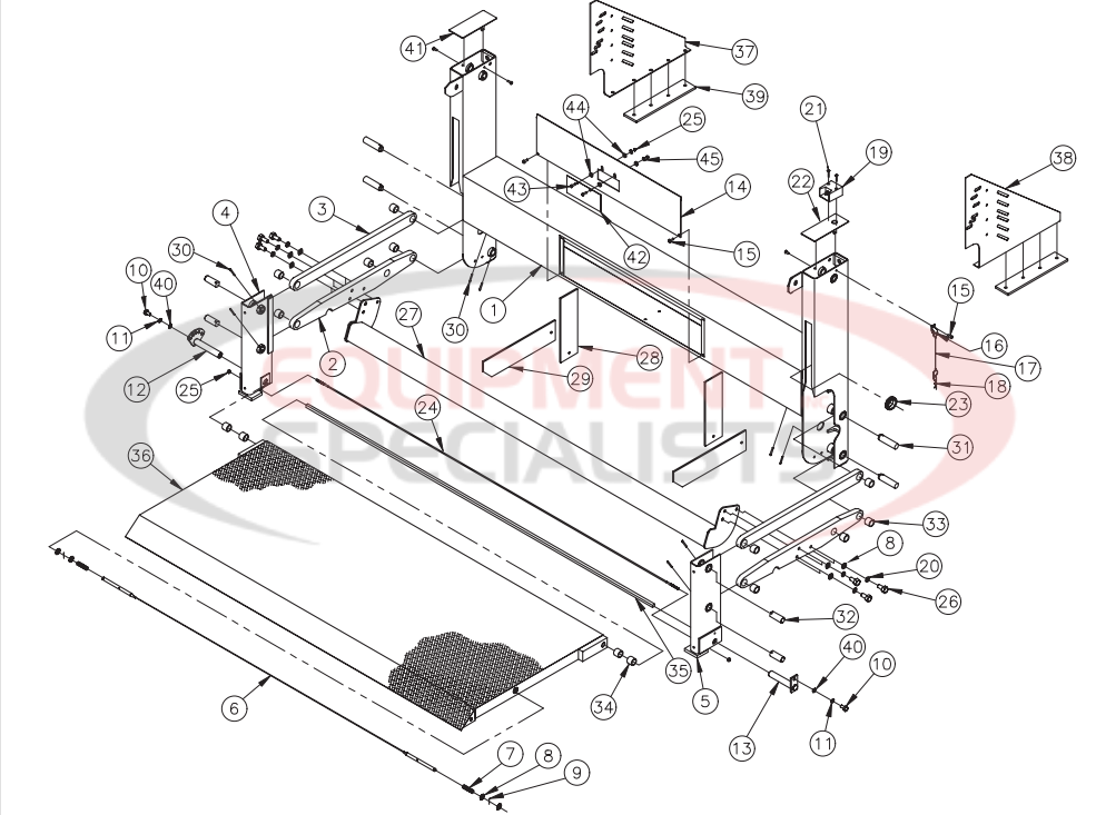 Thieman TT16-OM Undercarriage & Platform Assembly Breakdown Diagram