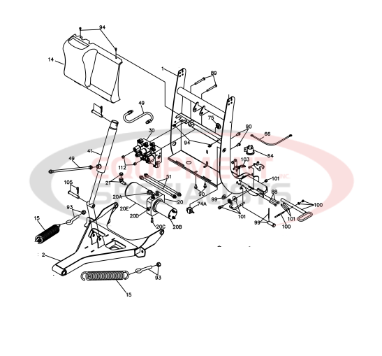 Boss HTX V-Blade A Frame Diagram Breakdown Diagram