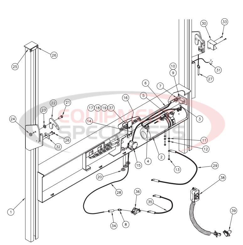 Thieman Medium Duty TVLR 125 and 16 Main Frame Assembly Diagram Breakdown Diagram