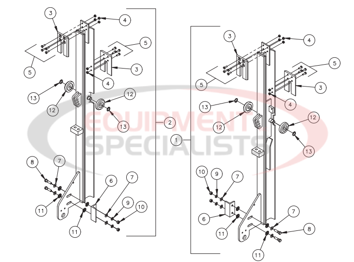 Thieman Medium Duty 125 and 16 Slider Assembly Diagram Breakdown Diagram