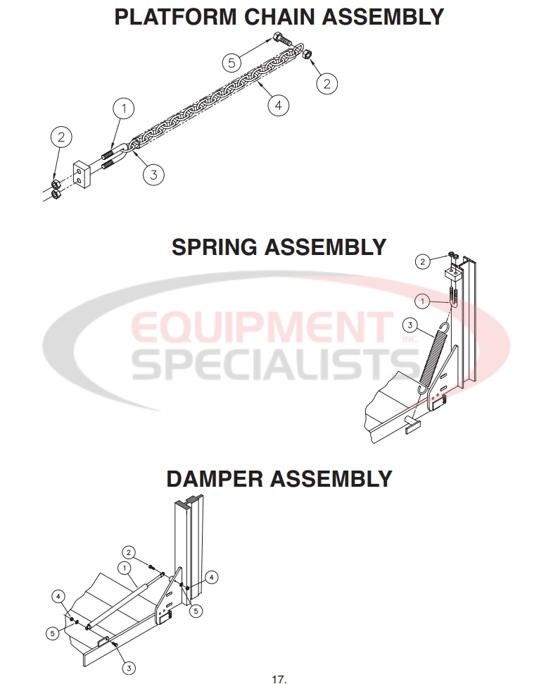 Thieman Medium Duty TVLR 125 and 16 Chain, Spring, Damper Breakdown Diagram
