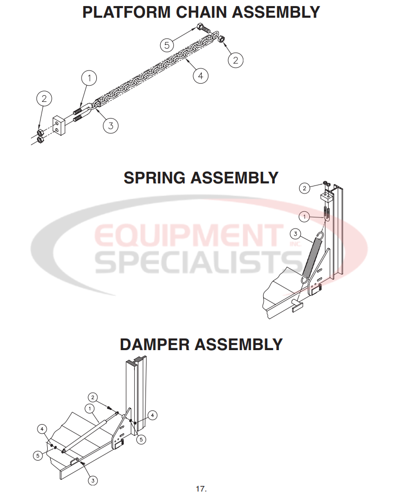 Thieman Medium Duty TVLR 125 and 16 Chain, Spring, Damper Diagram Breakdown Diagram