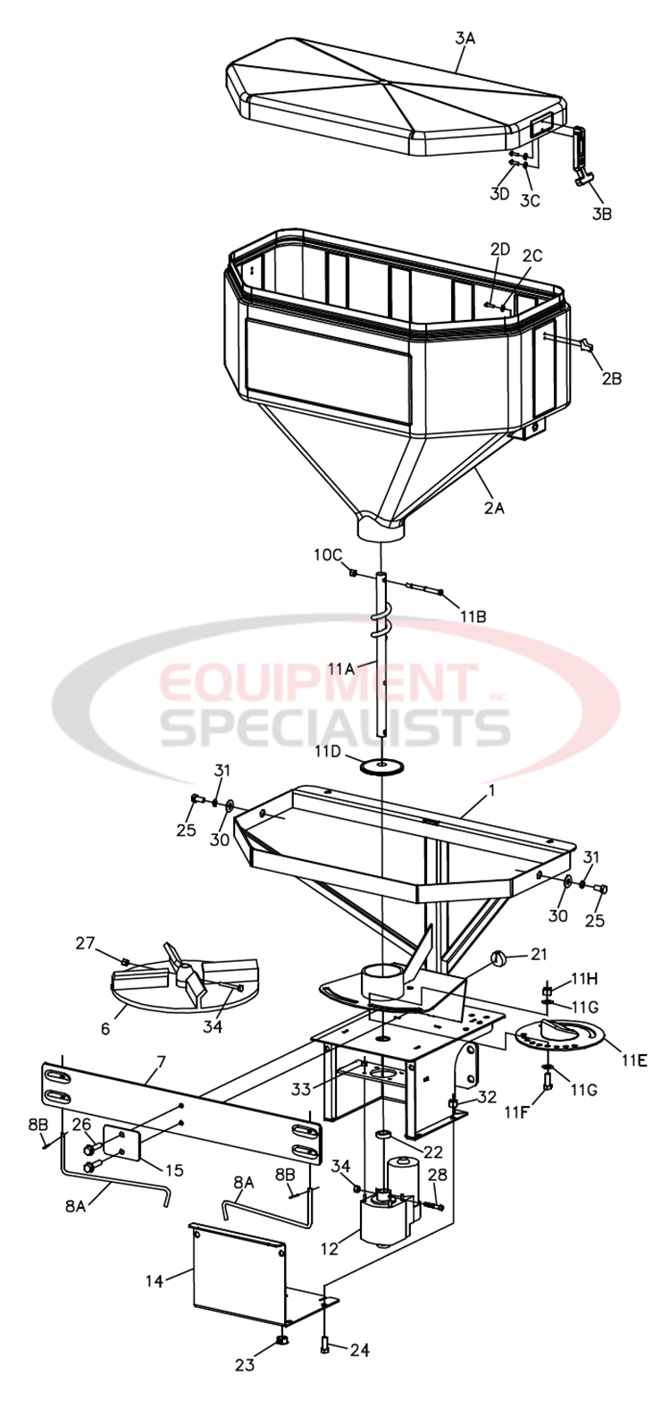 TGS300 HOPPER ASSEMBLY Diagram Breakdown Diagram