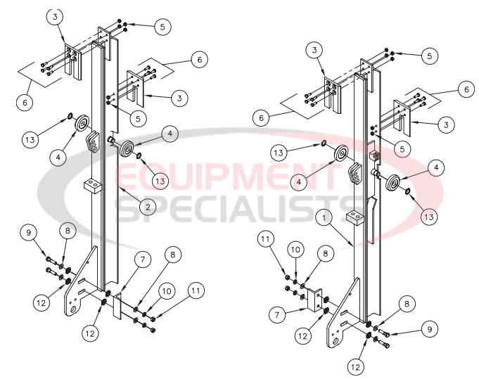 Thieman Medium Duty TVLR 20/20A Slider Assembly Diagram Breakdown Diagram