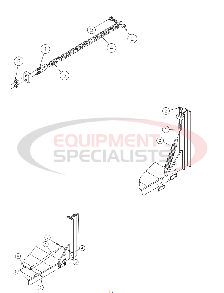 Thieman Medium Duty 20/20A Platform Chain, Spring, Damper Assemblies Diagram Breakdown Diagram