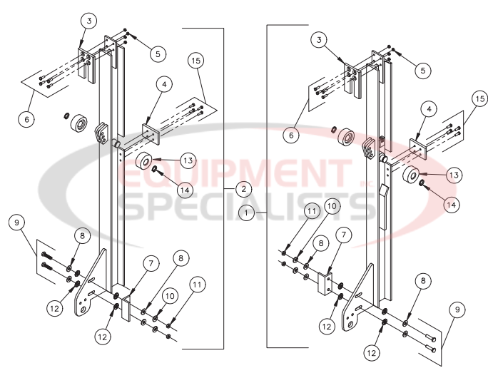 Thieman Medium Duty 30/30A TVLR Slider Assembly Breakdown Diagram