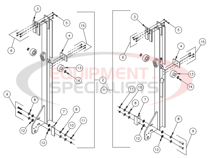 Thieman Medium Duty 30/30A TVLR Slider Assembly Diagram Breakdown Diagram