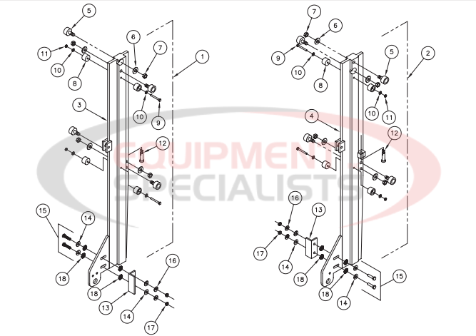 Thieman Medium Duty AATVL 125/16 Roller Sliders Breakdown Diagram