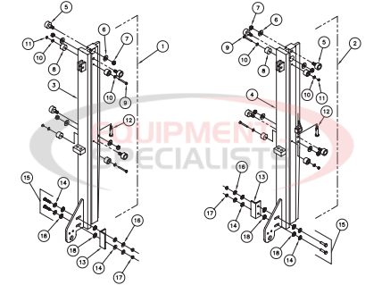 Thieman Medium Duty AATVL HD Roller Sliders Breakdown Diagram
