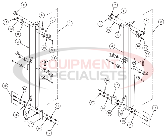 Thieman Medium Duty AATVL HD 2-Piece Platform Sliders Breakdown Diagram