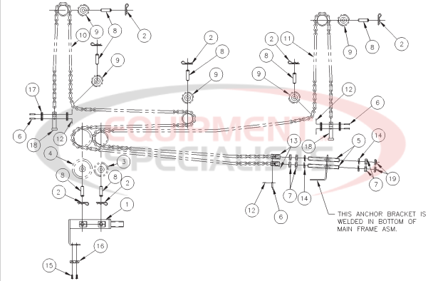 Thieman Medium Duty AATVL Lifting Chain Assembly Breakdown Diagram