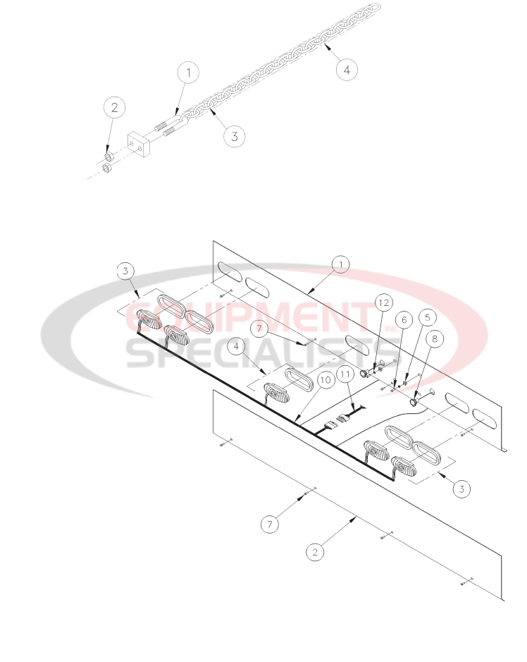 Thieman Medium Duty AATVL Platform Chain Assembly and Housing Covers Diagram Breakdown Diagram