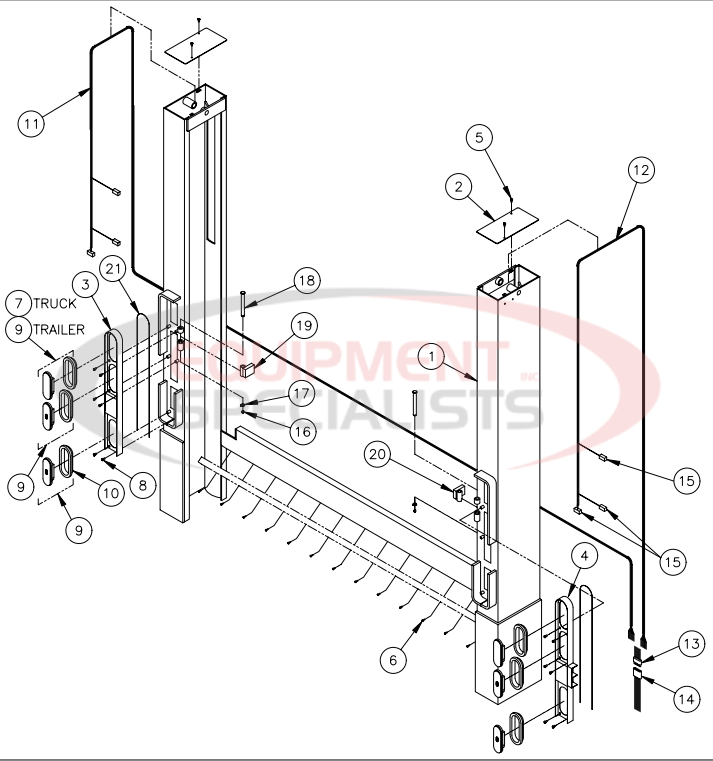 Thieman Heavy Duty Gas TDR Frame Assembly Diagram Breakdown Diagram