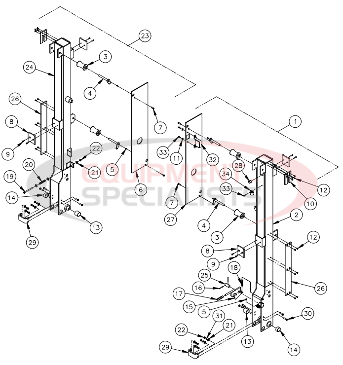 Thieman Heavy Duty Gas TDR Slider Assembly Diagram Breakdown Diagram