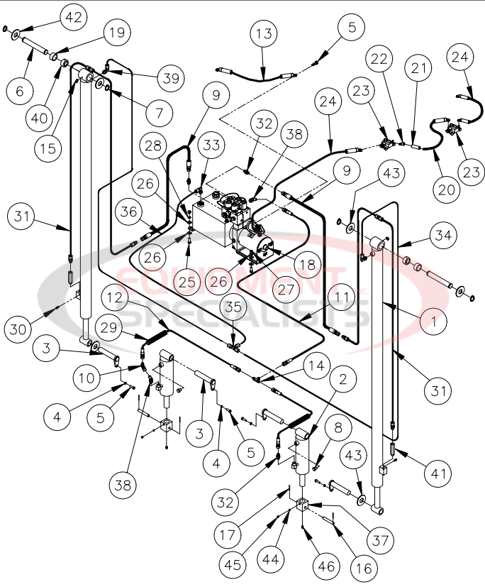 Thieman Heavy Duty TDR Gravity Down Pump & Cylinder Assembly Diagram Breakdown Diagram