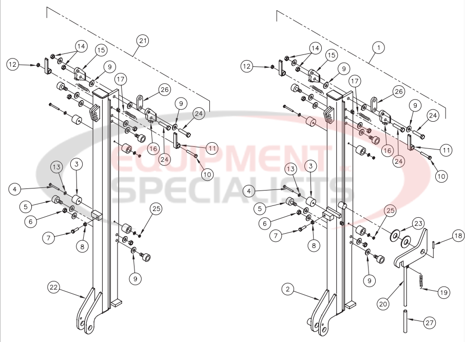 Thieman Heavy Duty VL Slider Assembly Diagram Breakdown Diagram